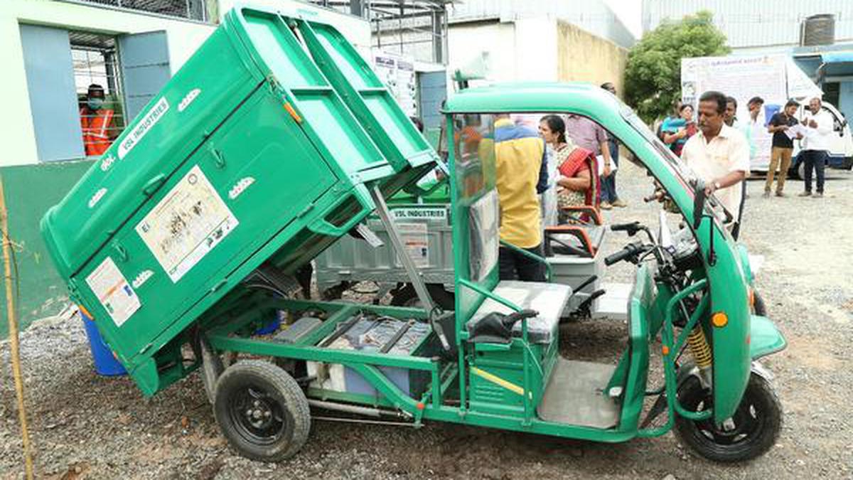 Battery-operated vehicles to collect garbage in Poonamallee